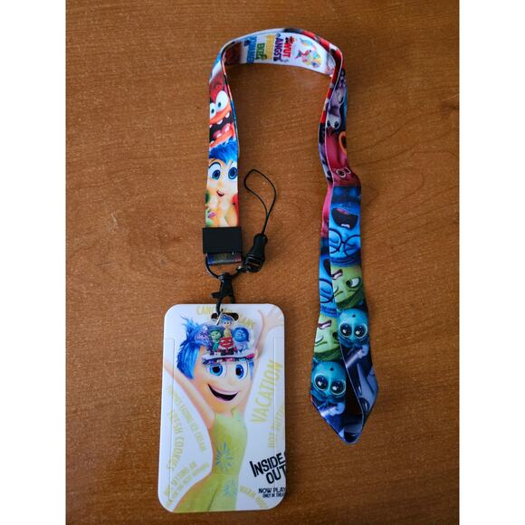 Disney Inside Out Lanyard with ID Holder & Charm – Vibrant Emotions Design - Picture 3 of 6